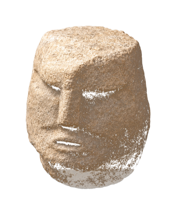 The carved human head from the wall of the Pillar Room at Karahan Tepe
