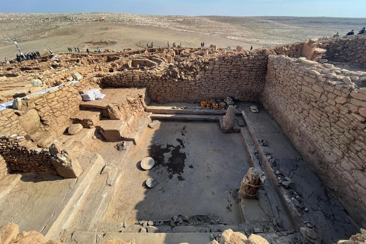 The rectangular enclosure carved into bedrock at Karahan Tepe