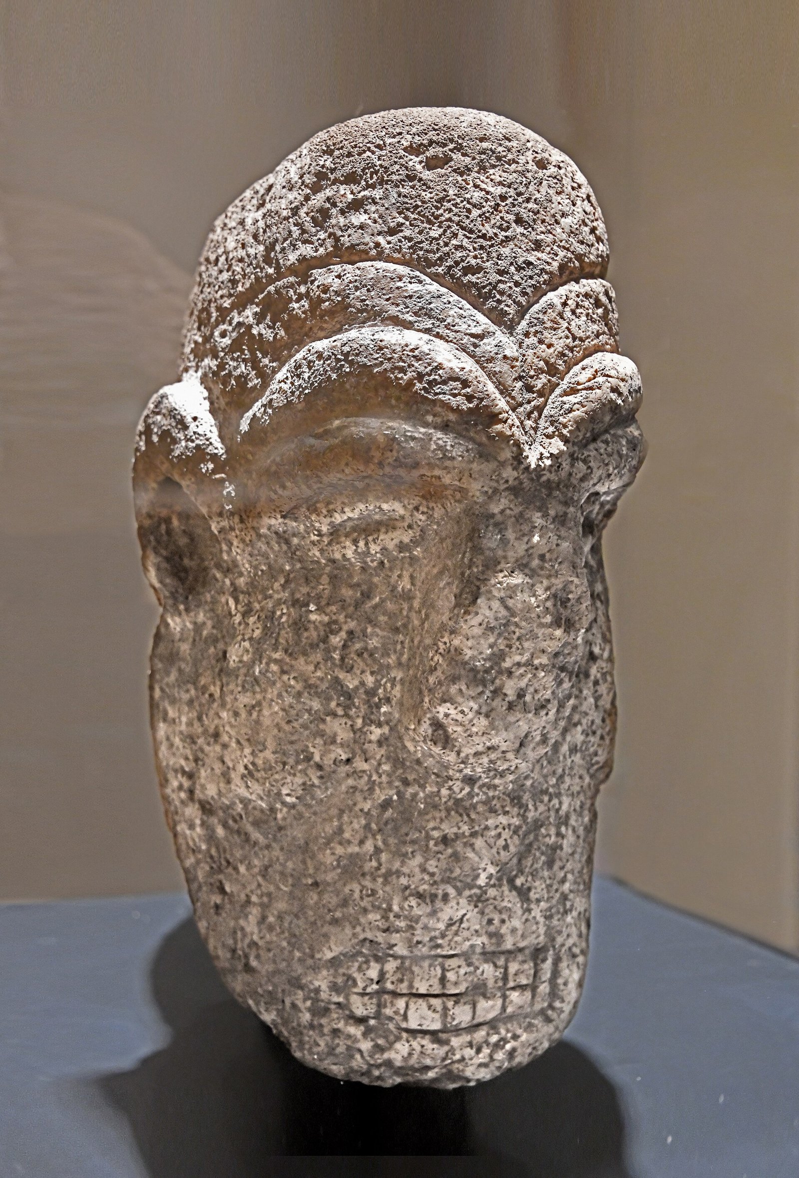 Carved human head from Karahan Tepe