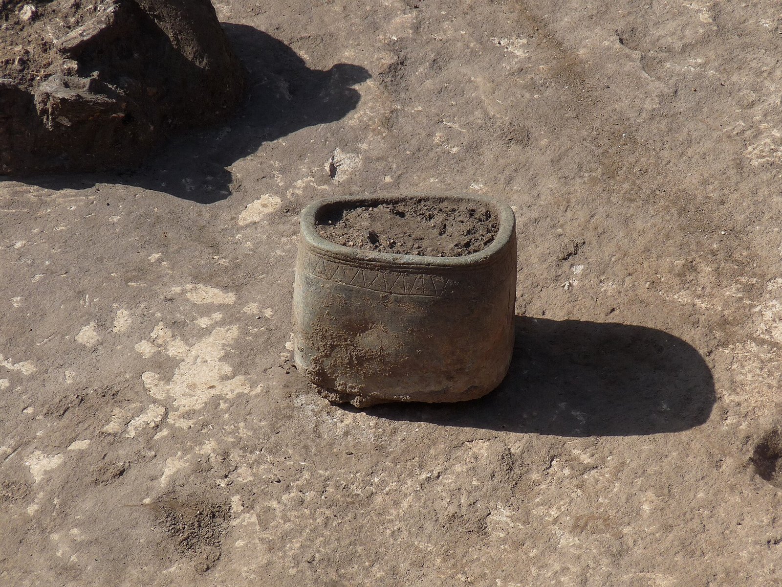 A stone vessel in situ at Karahan Tepe