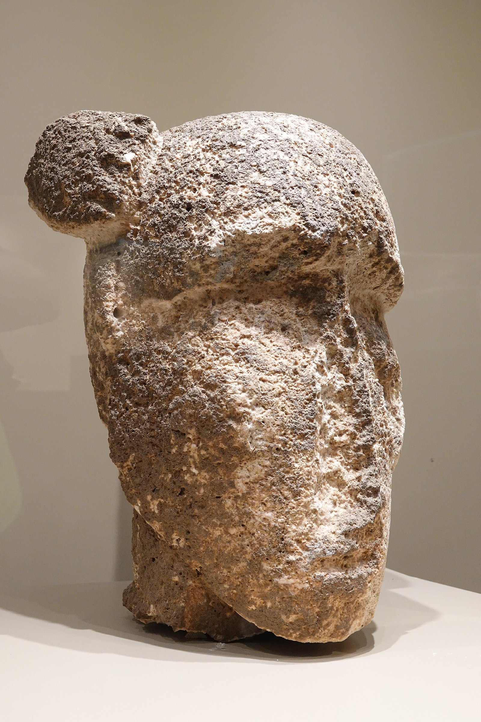A sculpted stone head from Karahan Tepe in the Şanlıurfa Archaeology Museum