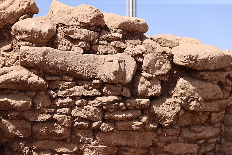 The 17-metre amphitheatre-like structure at Karahan Tepe with carved human heads and seated statues