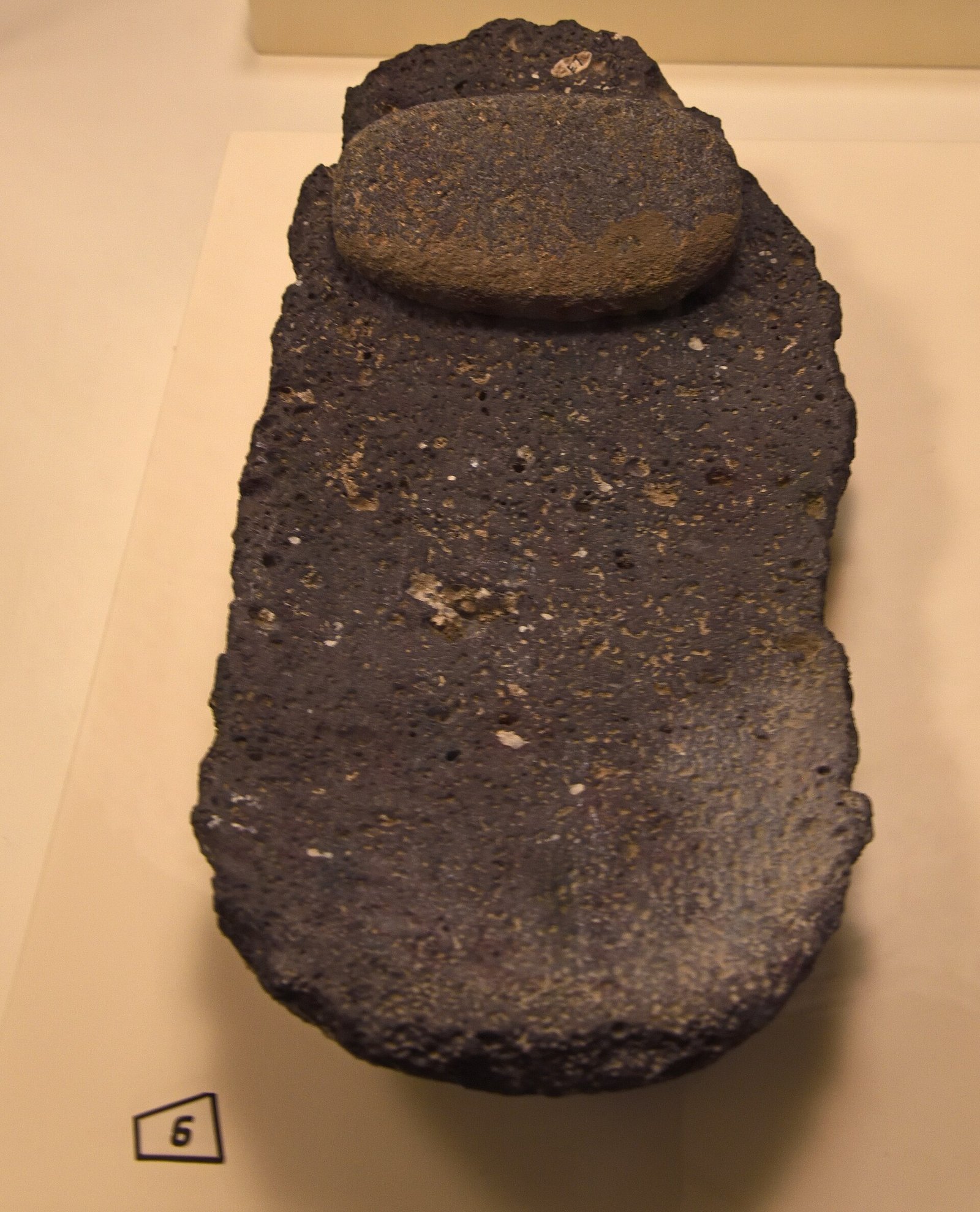 A Neolithic grain-rubbing stone in the Şanlıurfa museum