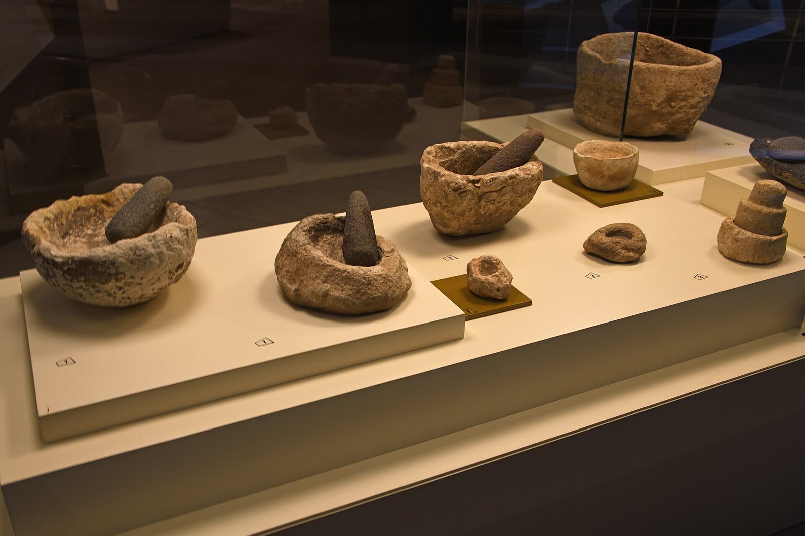 Neolithic pestles displayed in the Şanlıurfa museum